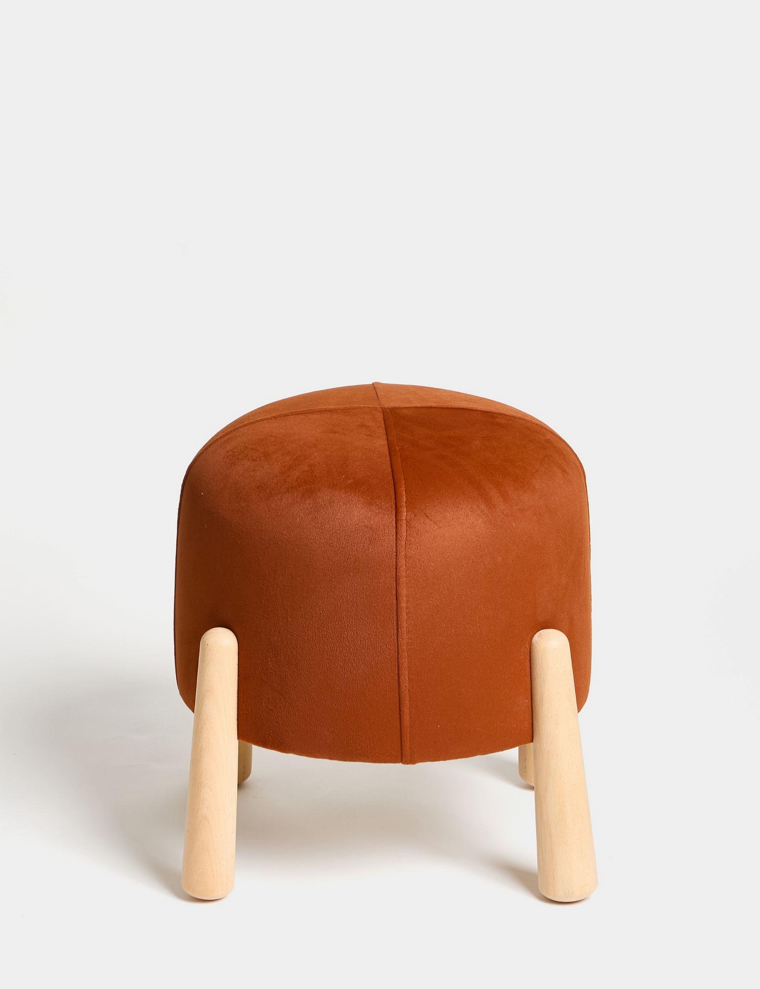 Floki Pouf Woven Fabric Orange 3