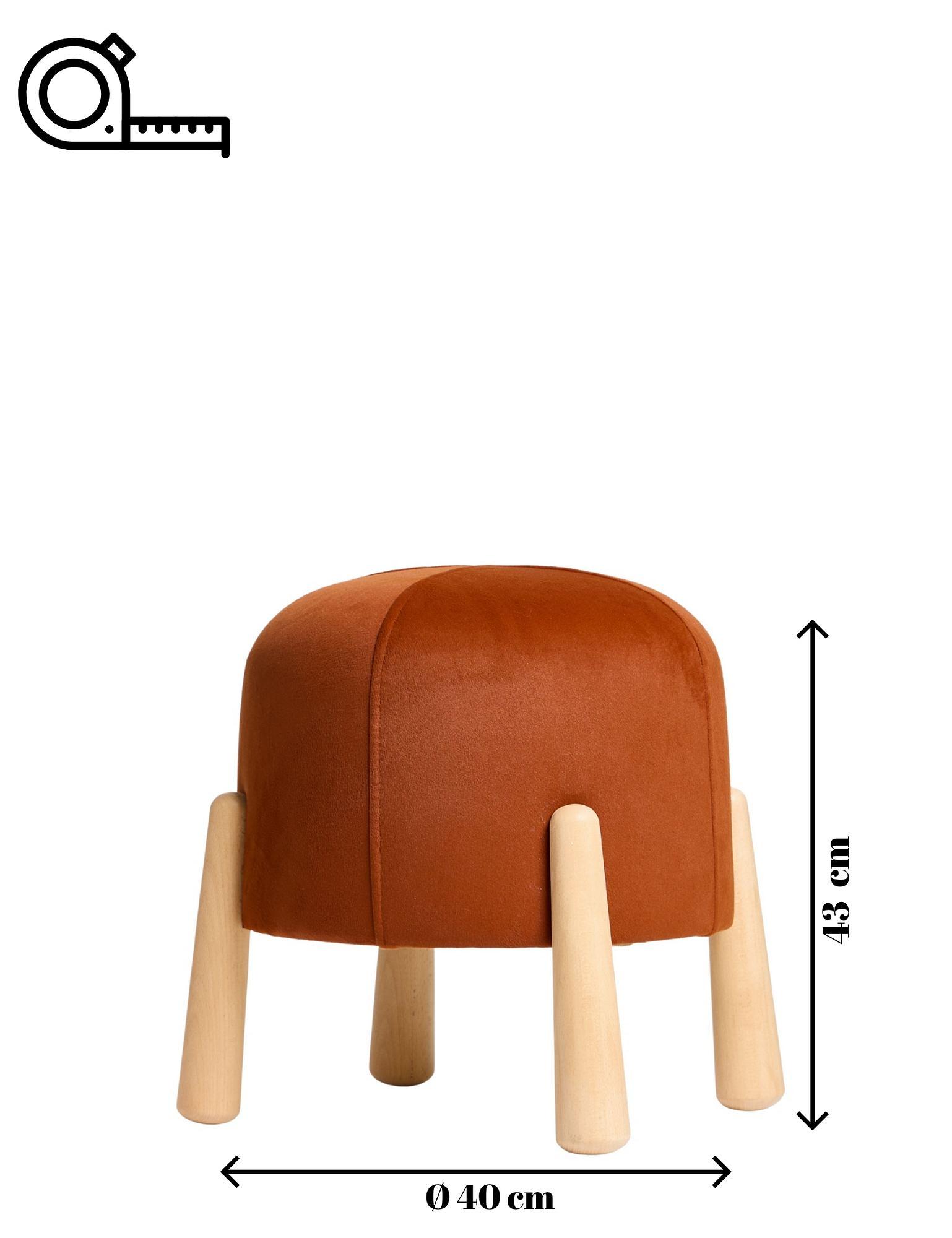 Pouf Floki in tessuto a trama arancione 6