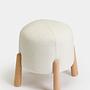 Floki Pouf Woven Fabric White 3