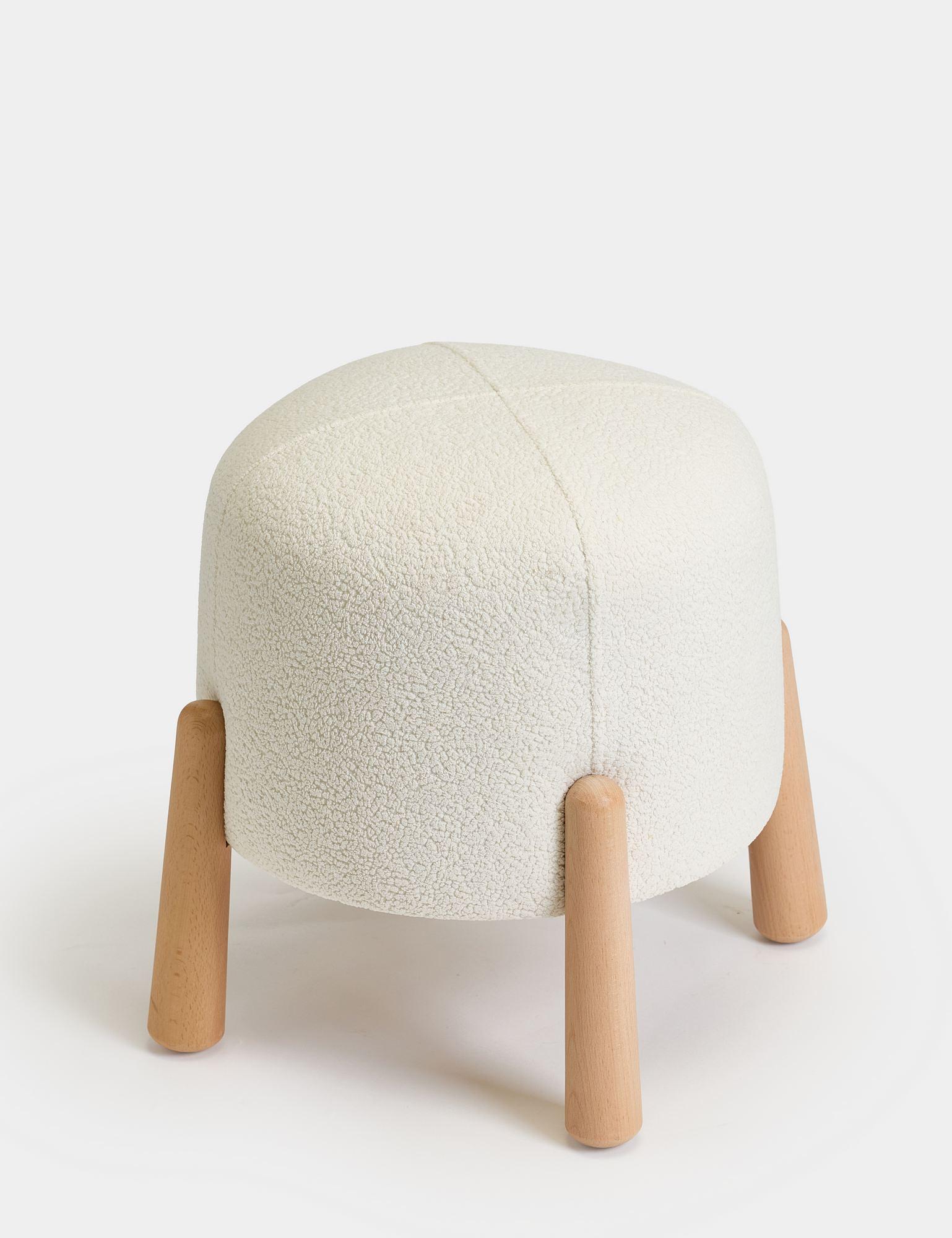Floki Pouf Webstoff Weiß 3