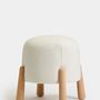 Floki Pouf Woven Fabric White 2