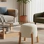 Floki Pouf Woven Fabric White 1