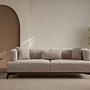 Hera 3 Seater Sofa Polyester Cream Black 1