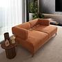 Hera 2 Seater Sofa Polyester Orange 2