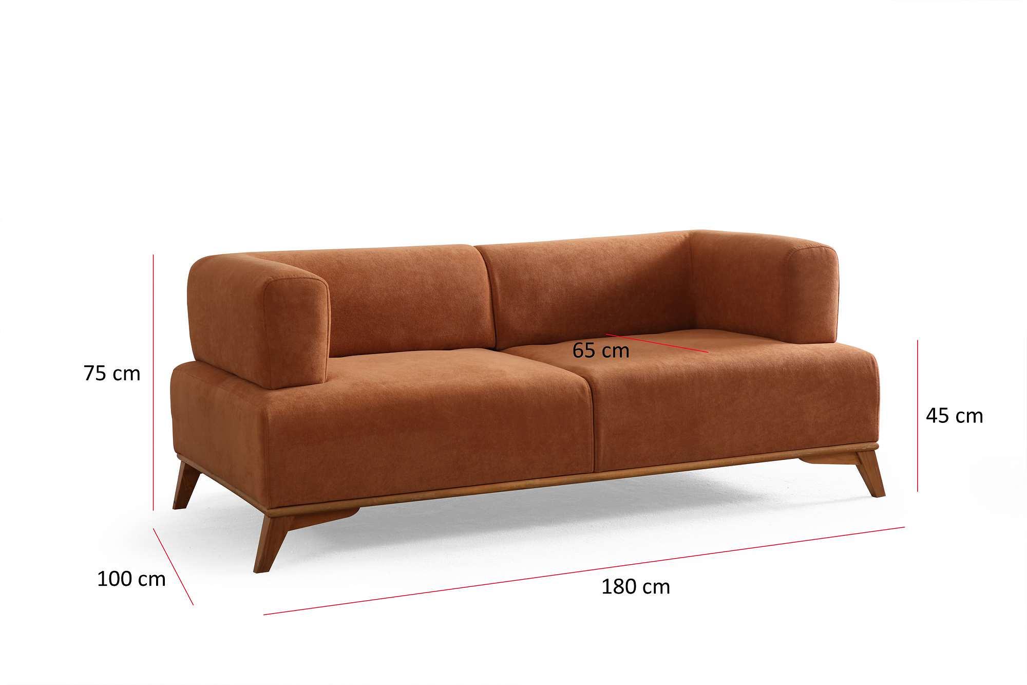 Hera 2 Seater Sofa Polyester Orange 6