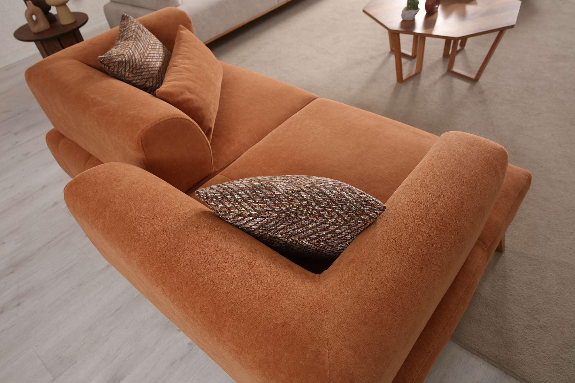 Hera 2 Seater Sofa Polyester Orange 3