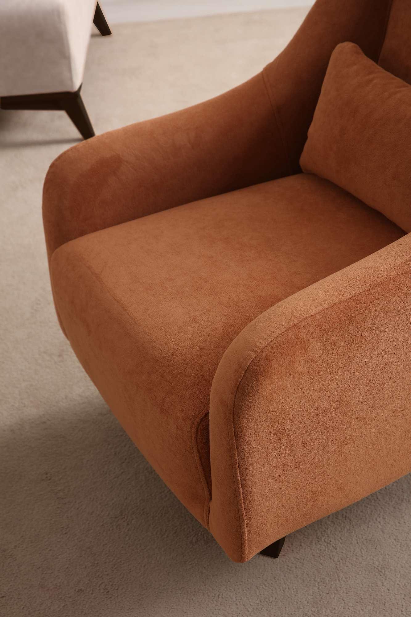 Hera Wingback Chair Polyester Orange Black 2