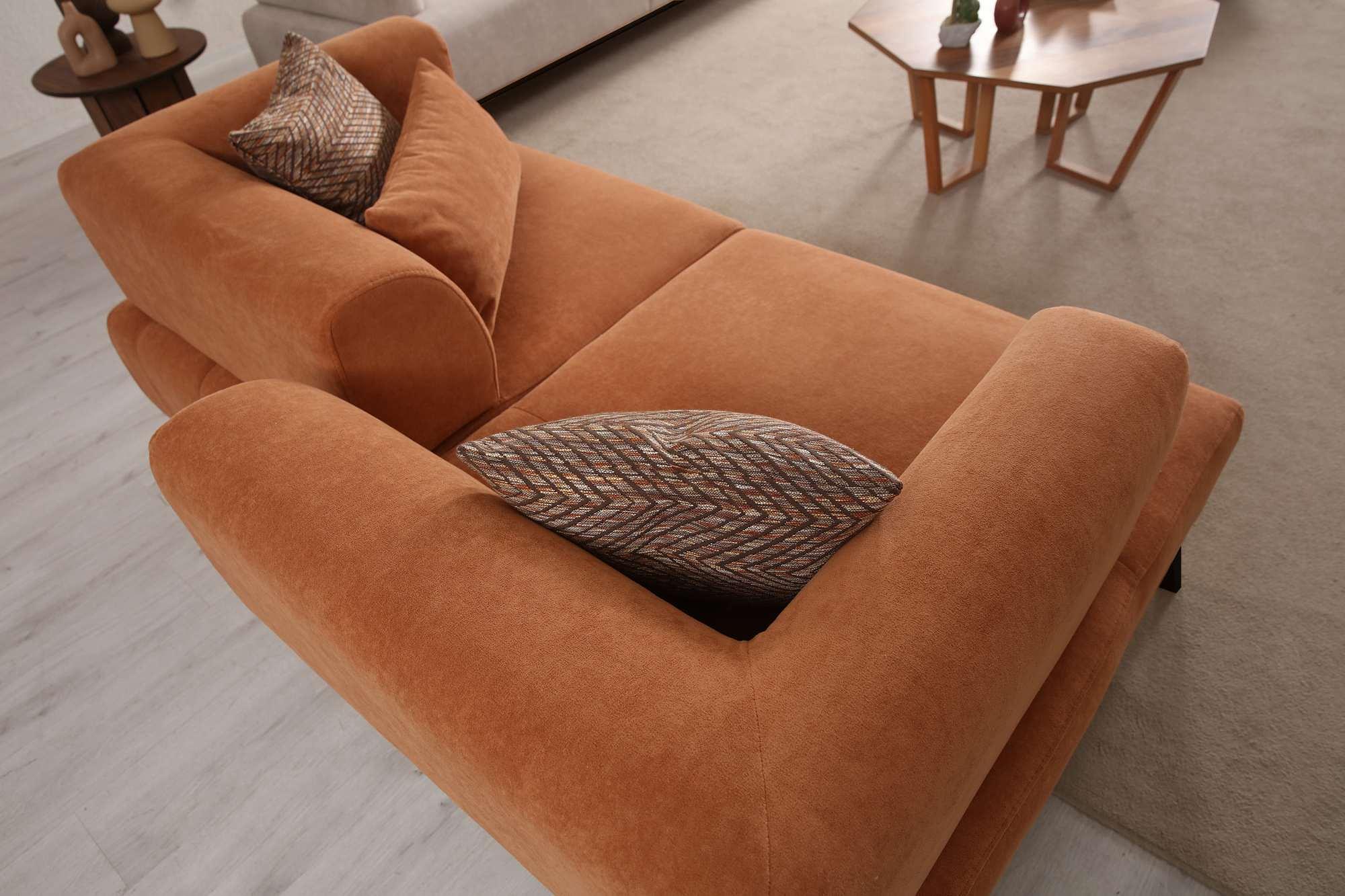 Hera 2 Sitzer Sofa Polyester Orange Schwarz 3