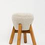 Hermod Stool Woven Fabric Cream Walnut 1