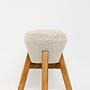Sgabello Hermod Tessuto Crema Noce 3