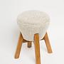 Hermod Stool Woven Fabric Cream Walnut 4