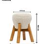 Hermod Stool Woven Fabric Cream Walnut 7