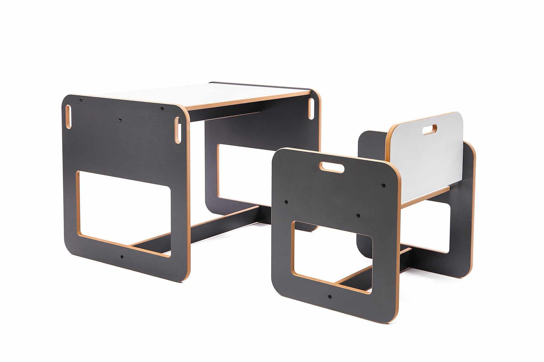 Dove Children's Table Set of 2 MDF White Anthracite 6