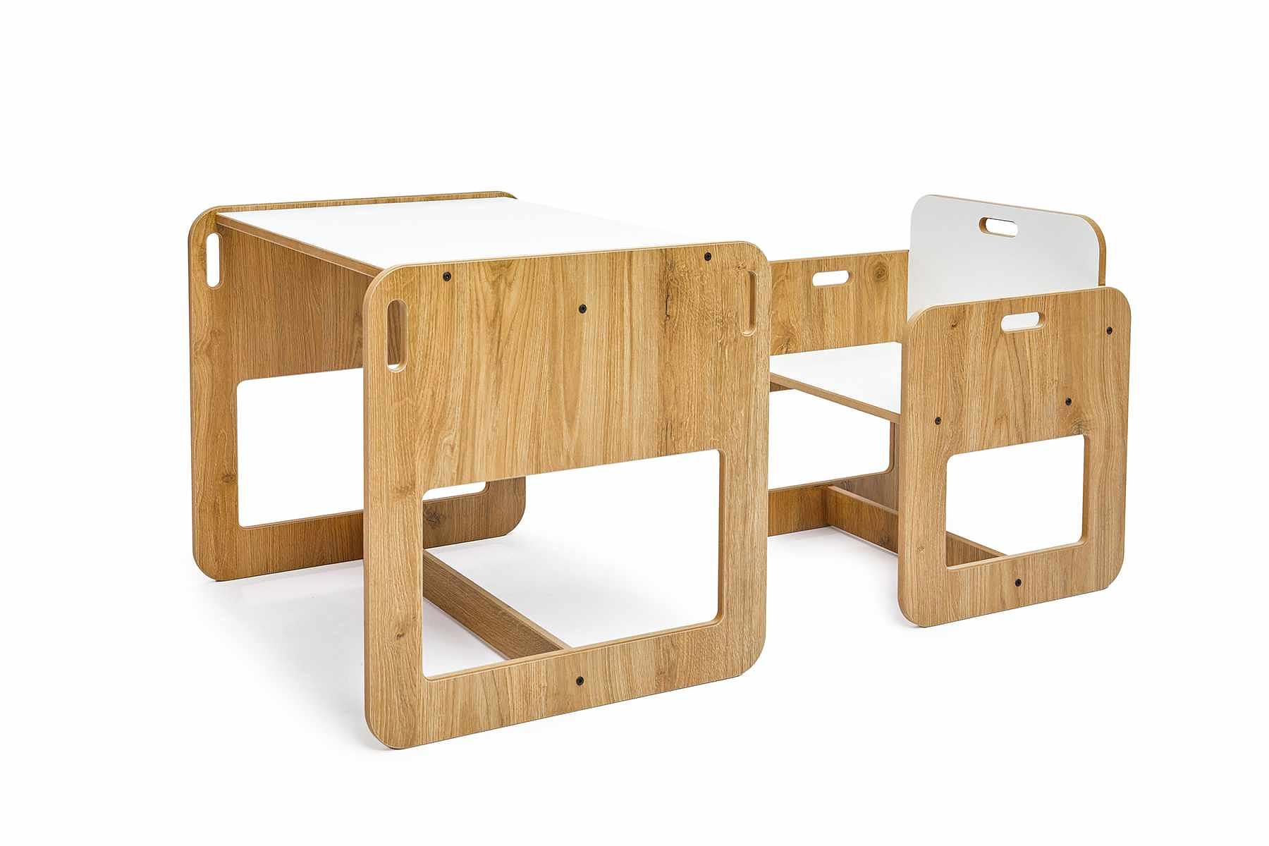 Dove Kindertisch 2er Set MDF Weiß Natur 2