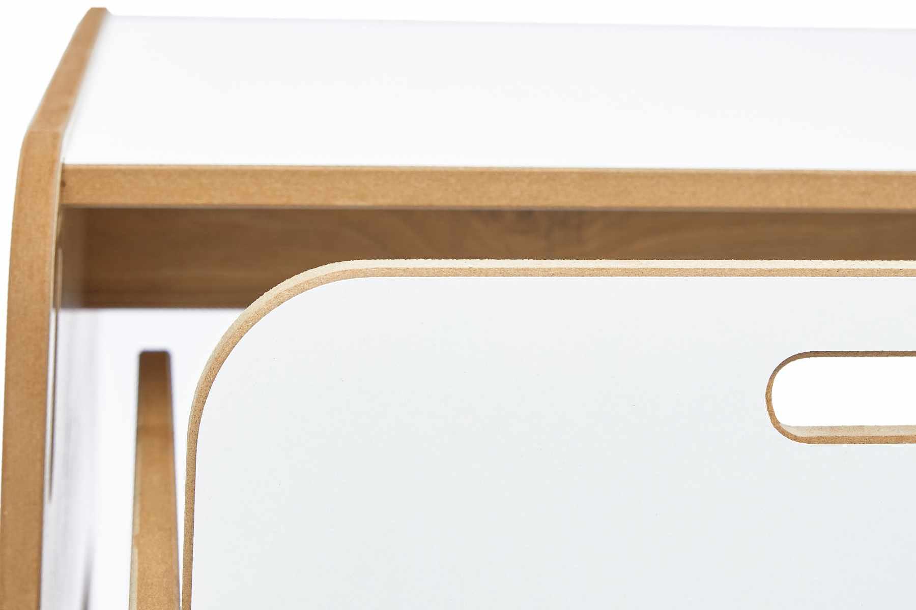 Dove Children's Table Set of 2 MDF White Natural 9