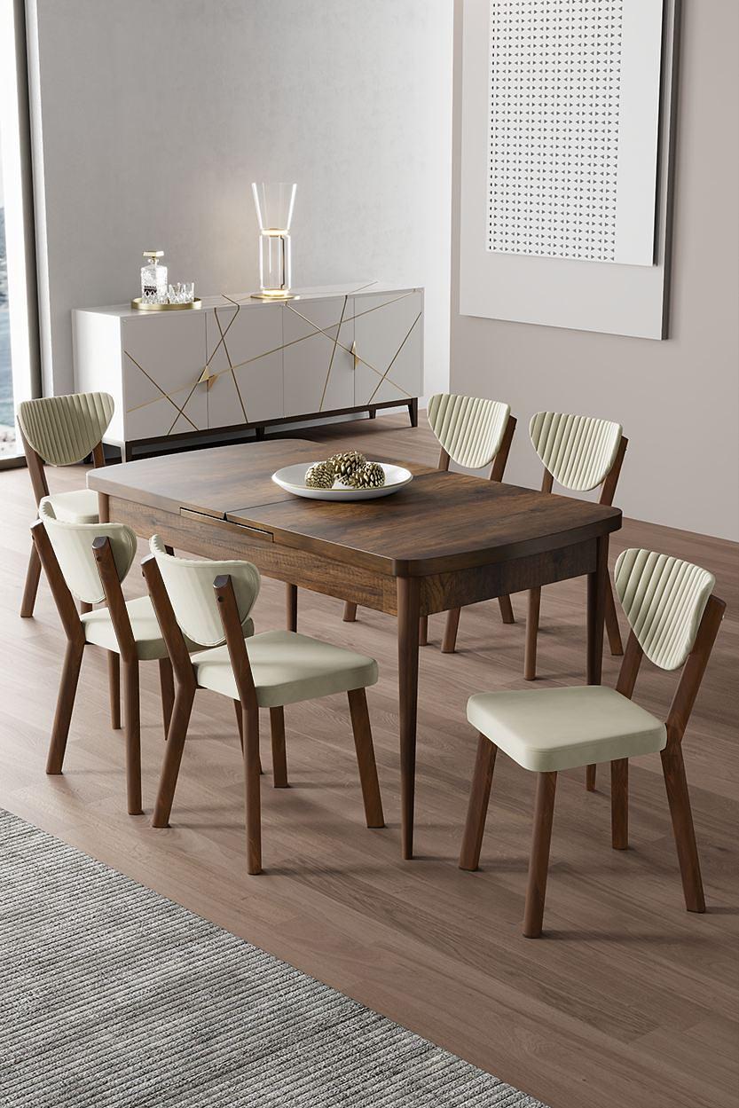 Exve Essgruppe 7er Set Holzwerkstoff Creme Barock  1