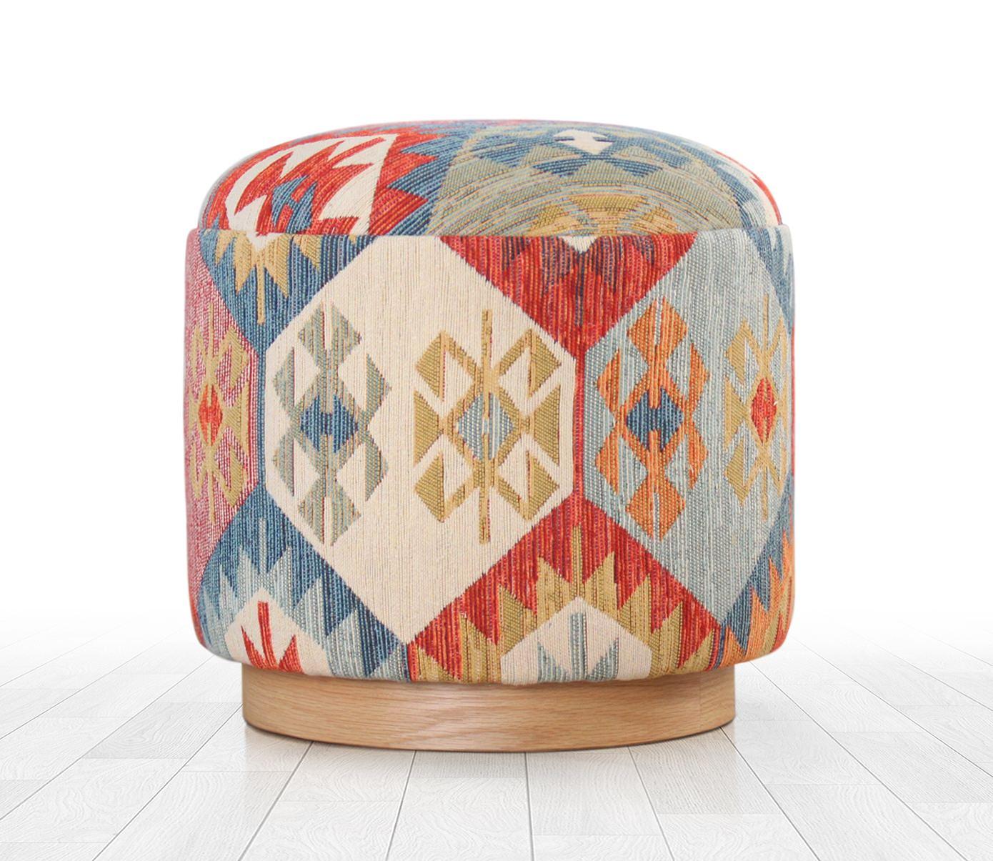 Ferruz Stool Cotton Linen Multicolored 0
