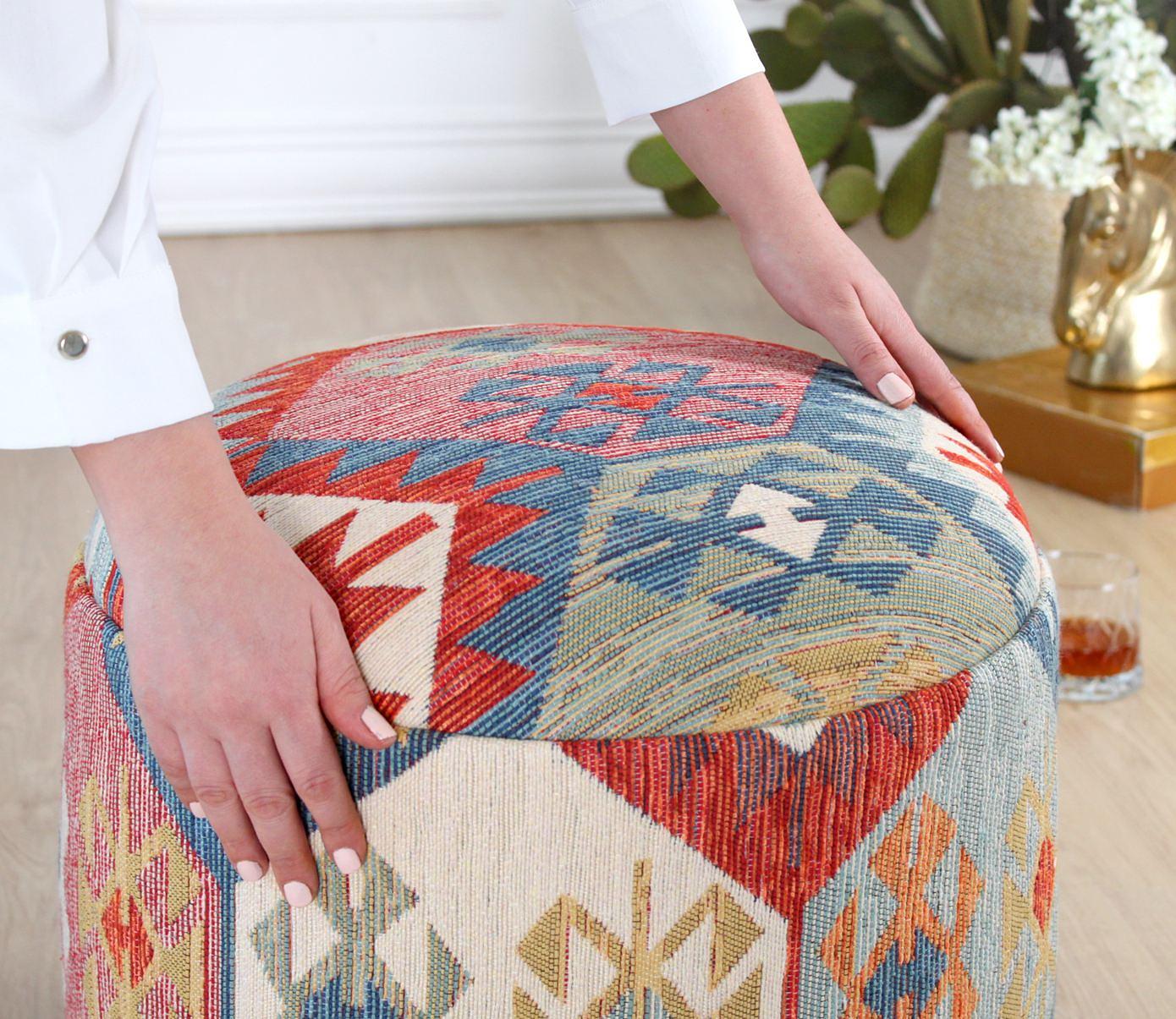 Ferruz Stool Cotton Linen Multicolored 3