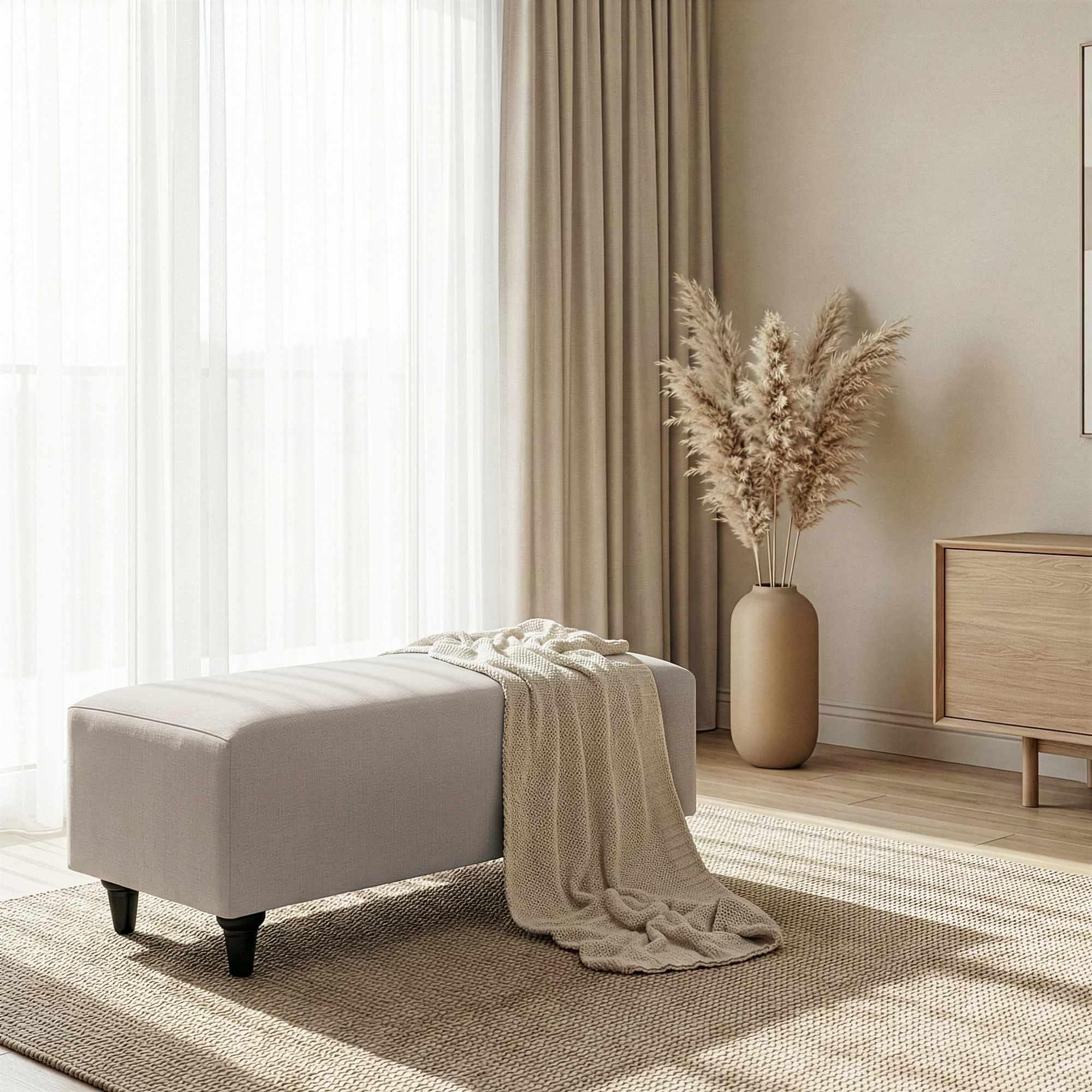 Flavia Pouf Linen Beige 1