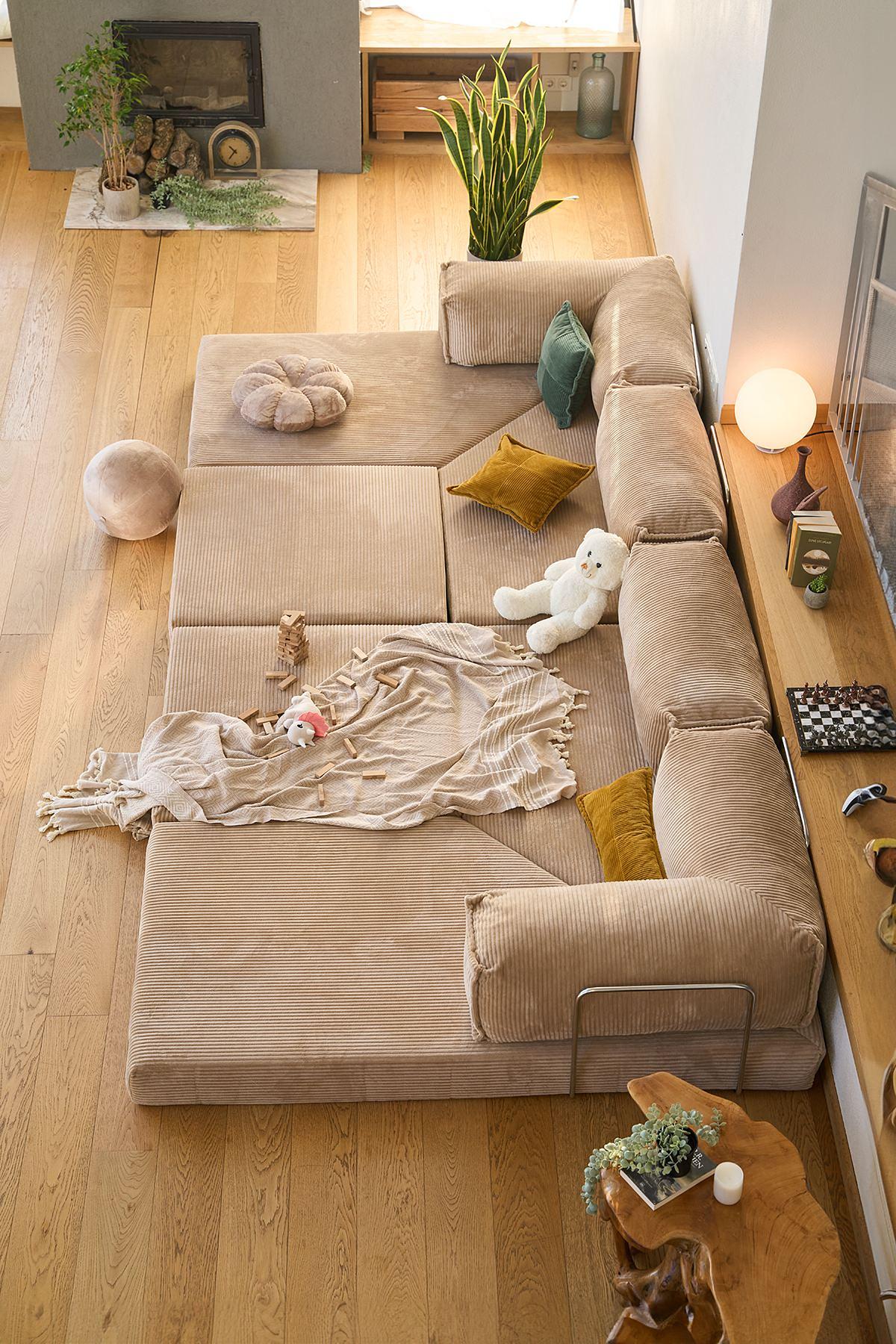 Kanyon Eckschlafsofa Cord Beige 5
