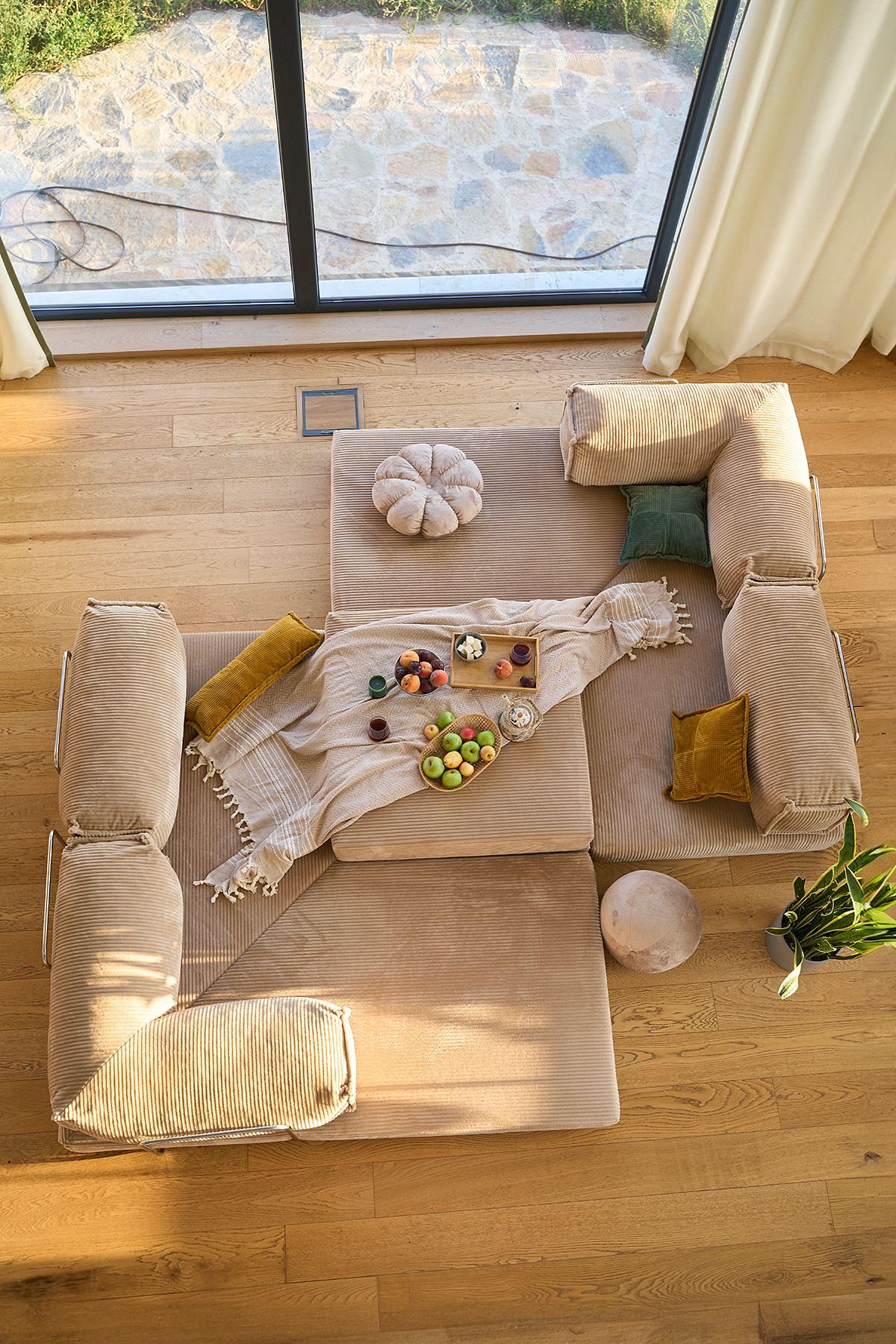 Kanyon Eckschlafsofa Cord Beige 7