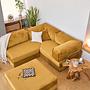 Kanyon Corner Sofa Bed Corduroy Mustard Yellow 3