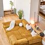 Kanyon Corner Sofa Bed Corduroy Mustard Yellow 5