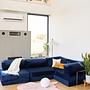 Kanyon Corner Sofa Bed Corduroy Dark Blue 1