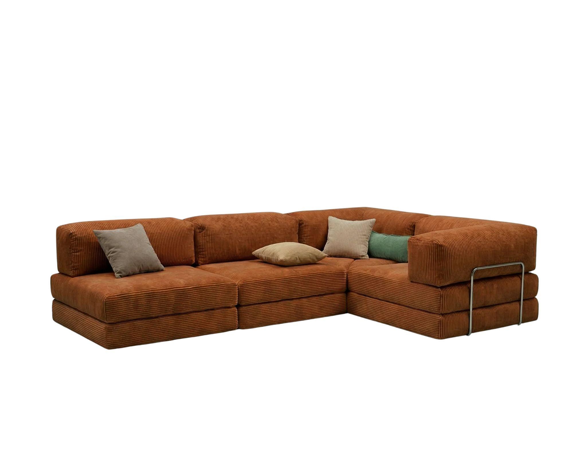 Kanyon Eckschlafsofa Cord Ziegelrot 0