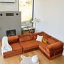 Kanyon Eckschlafsofa Cord Ziegelrot 1