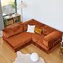 Kanyon Corner Sofa Bed Corduroy Brick Red 3