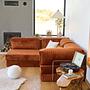 Kanyon Corner Sofa Bed Corduroy Brick Red 7
