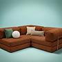 Kanyon Corner Sofa Bed Corduroy Brick Red 10