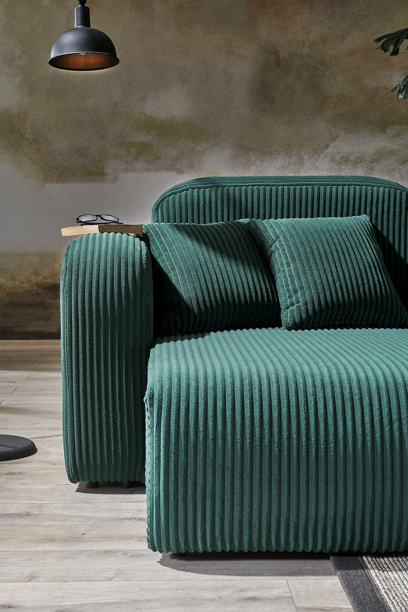 Kuba Corner Sofa Velvet Green 4