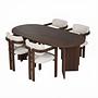 Meridia 4 Dining Group 5-piece Set Wood-based Material Beech Wood White 0