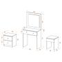 Nett Dressing Table 3-piece Set Wood-based Material White 5