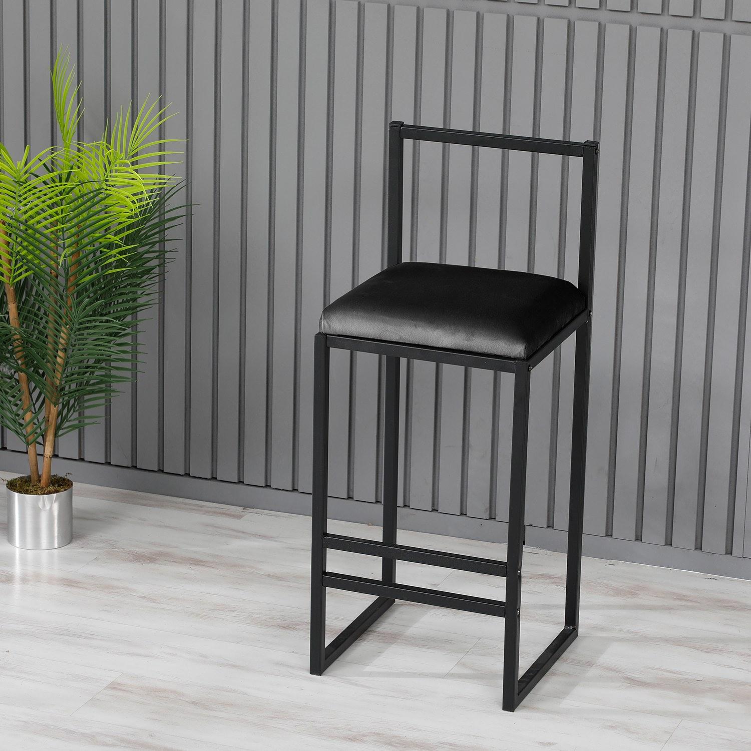 Nordic Bar Stool Metal Black 1