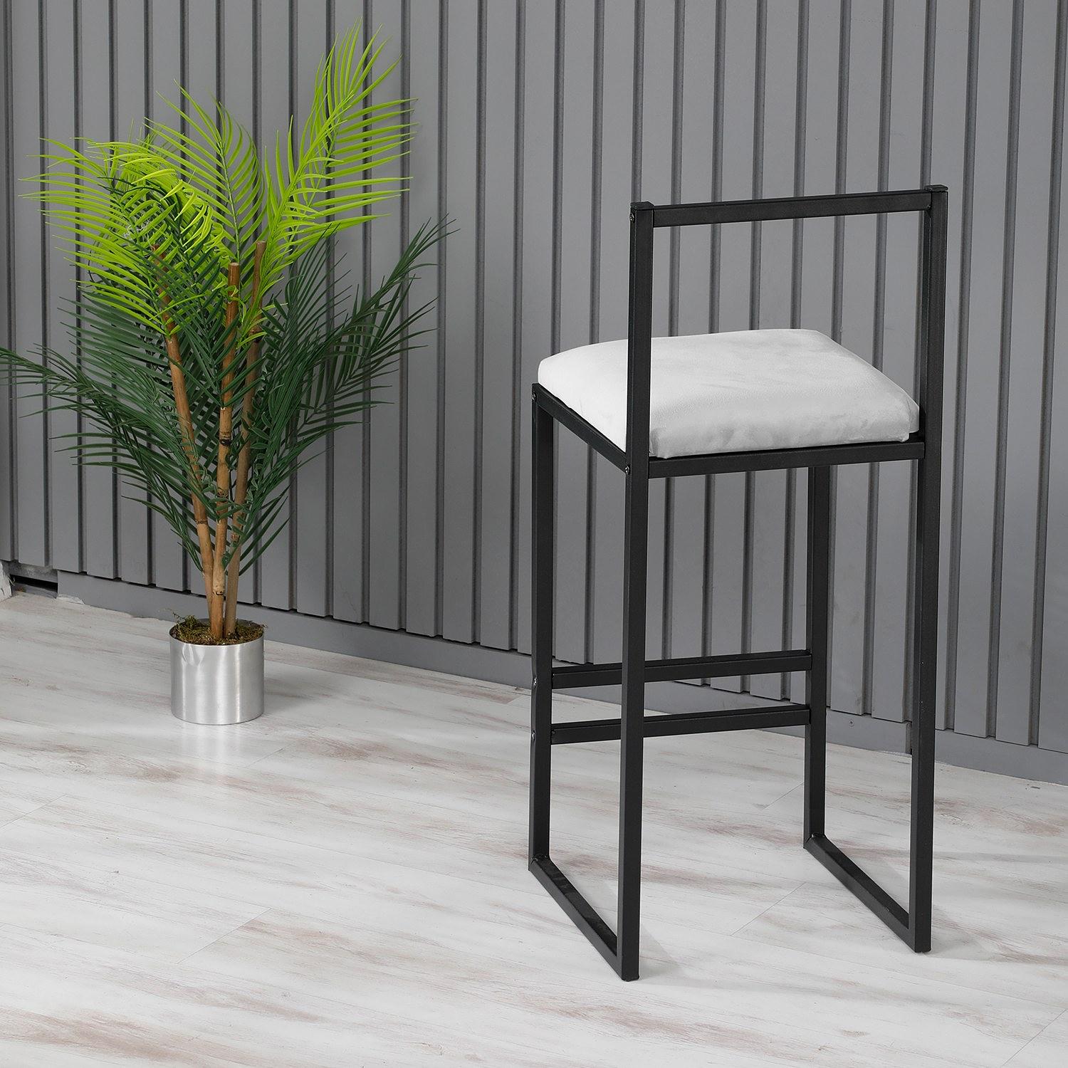 Nordic Bar Stool Metal Cream 3