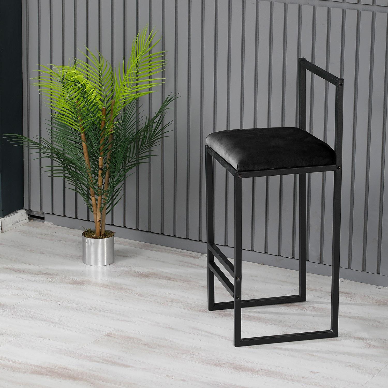 Nordisch Barhocker Metall Schwarz 2