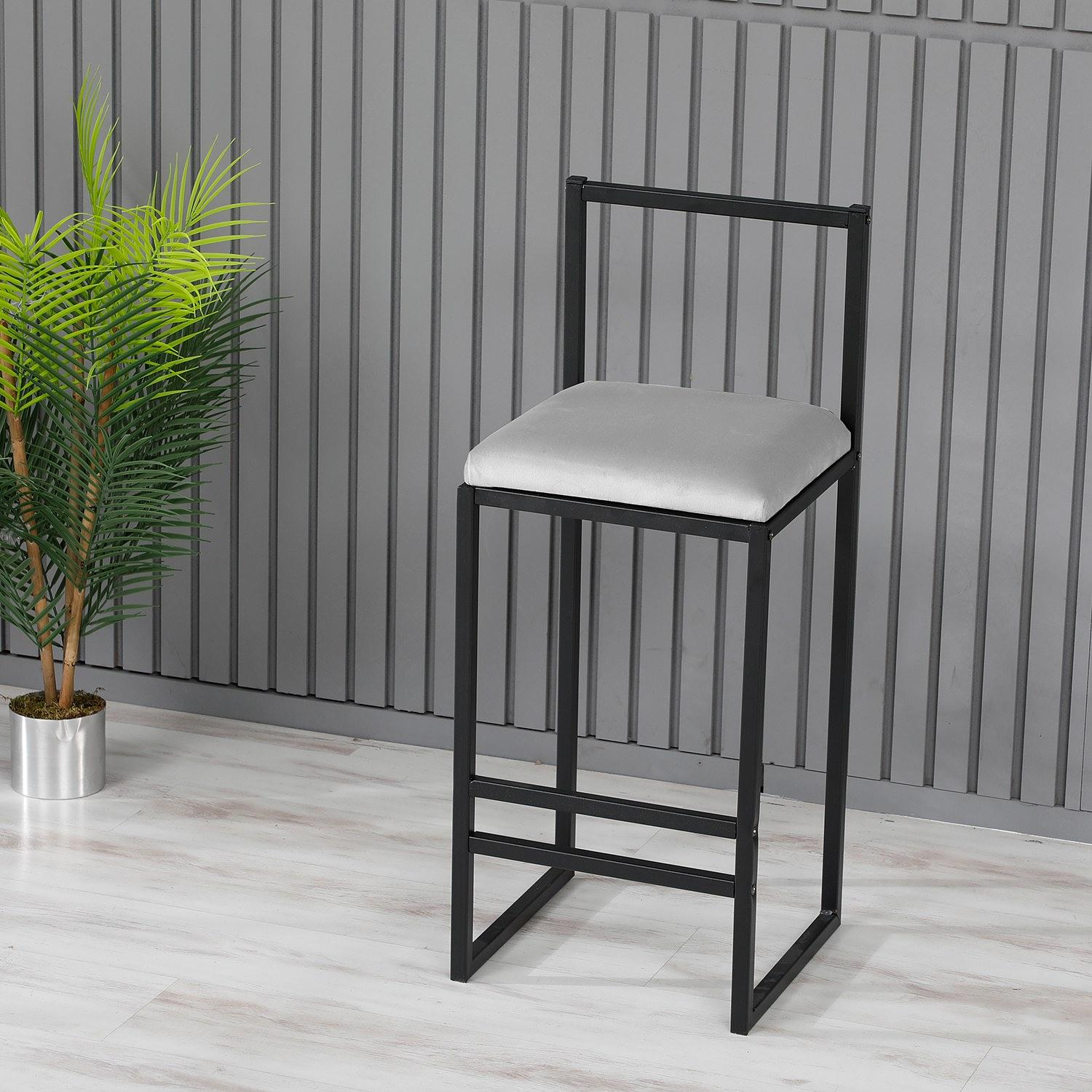 Nordic Bar Stool Metal Cream 1