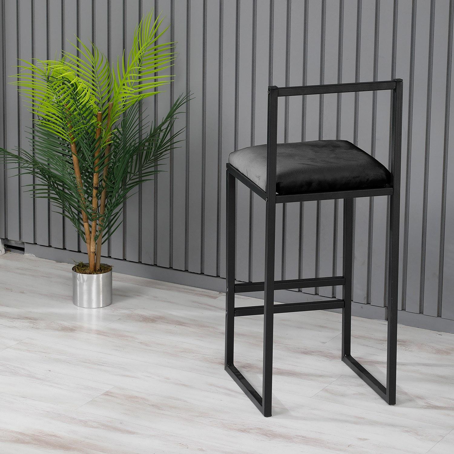 Nordic Bar Stool Metal Black 3