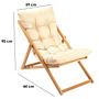 Garden Chair Solid Beech Wood Brown Cream 6