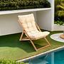 Garden Chair Solid Beech Wood Brown Cream 1