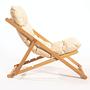 Garden Chair Solid Beech Wood Brown Cream 4