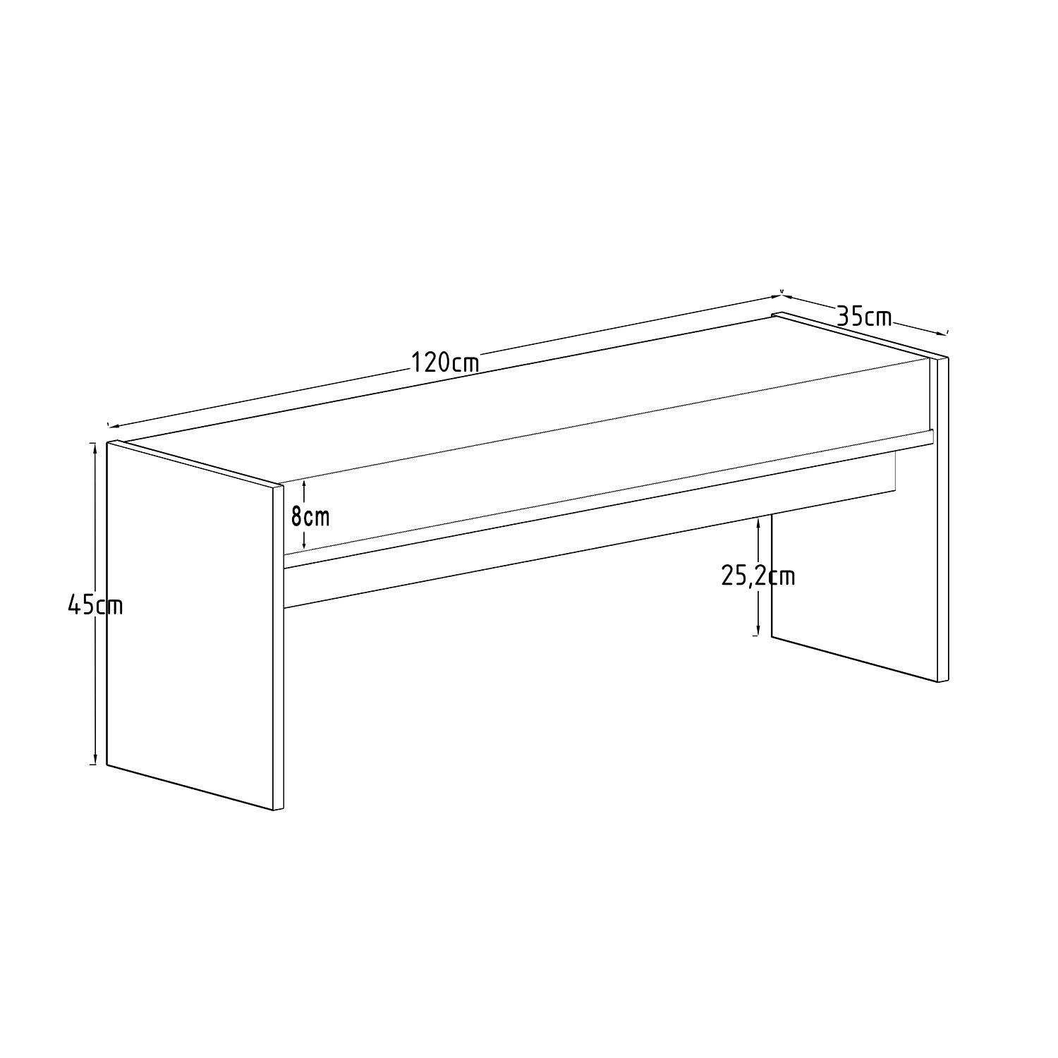 Perle Bench Wood-based Material White 5