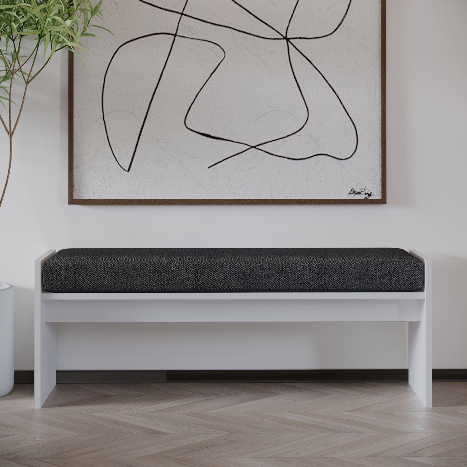 Perle Bench Wood-based Material White 2