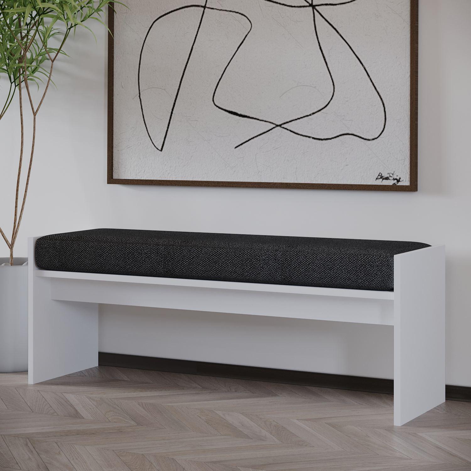 Perle Bench Wood-based Material White 3