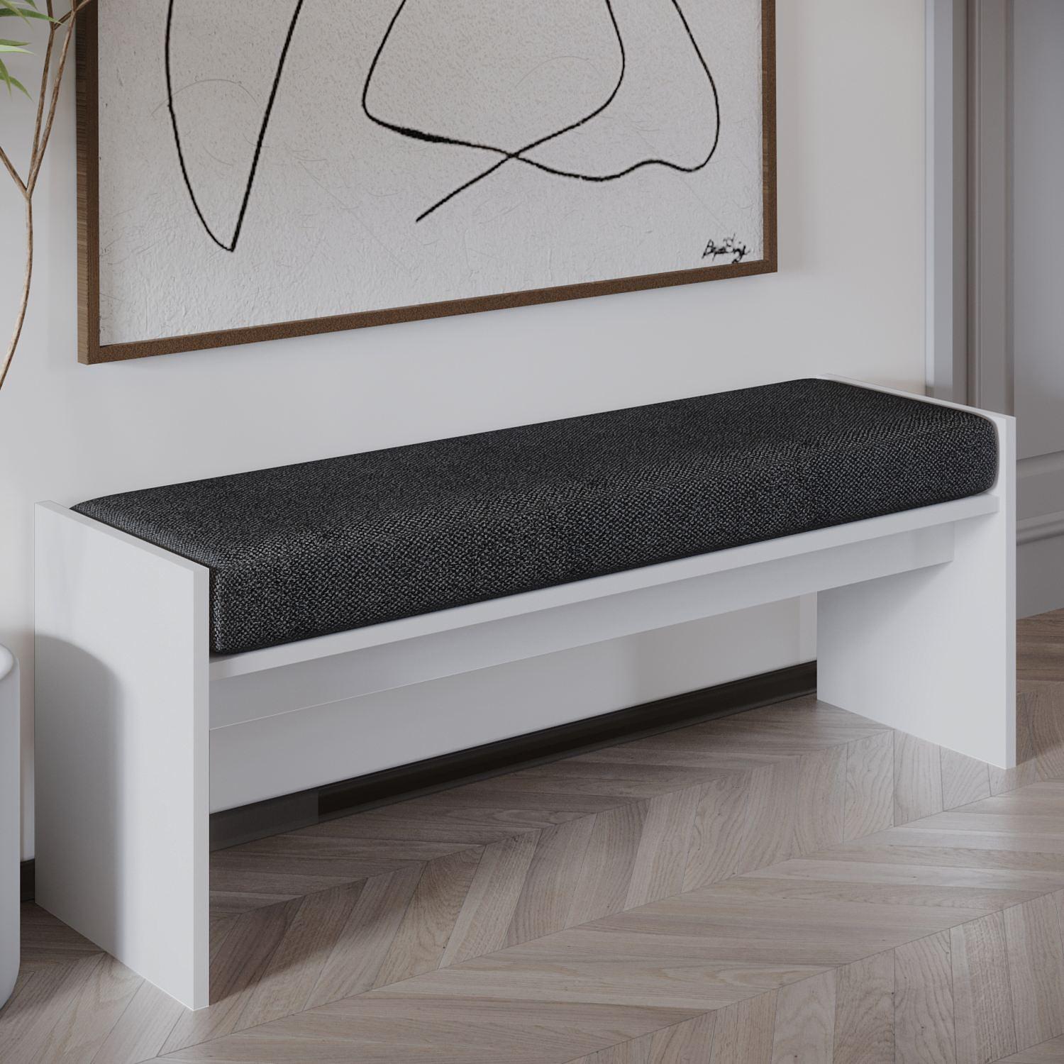 Perle Bench Wood-based Material White 1