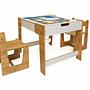 Phoenix Set di 3 tavolini per bambini a 2 canali in MDF Bianco Naturale 2