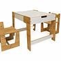 Phoenix 2 Kanal Kindertisc 3er Set MDF Weiß Natur  3